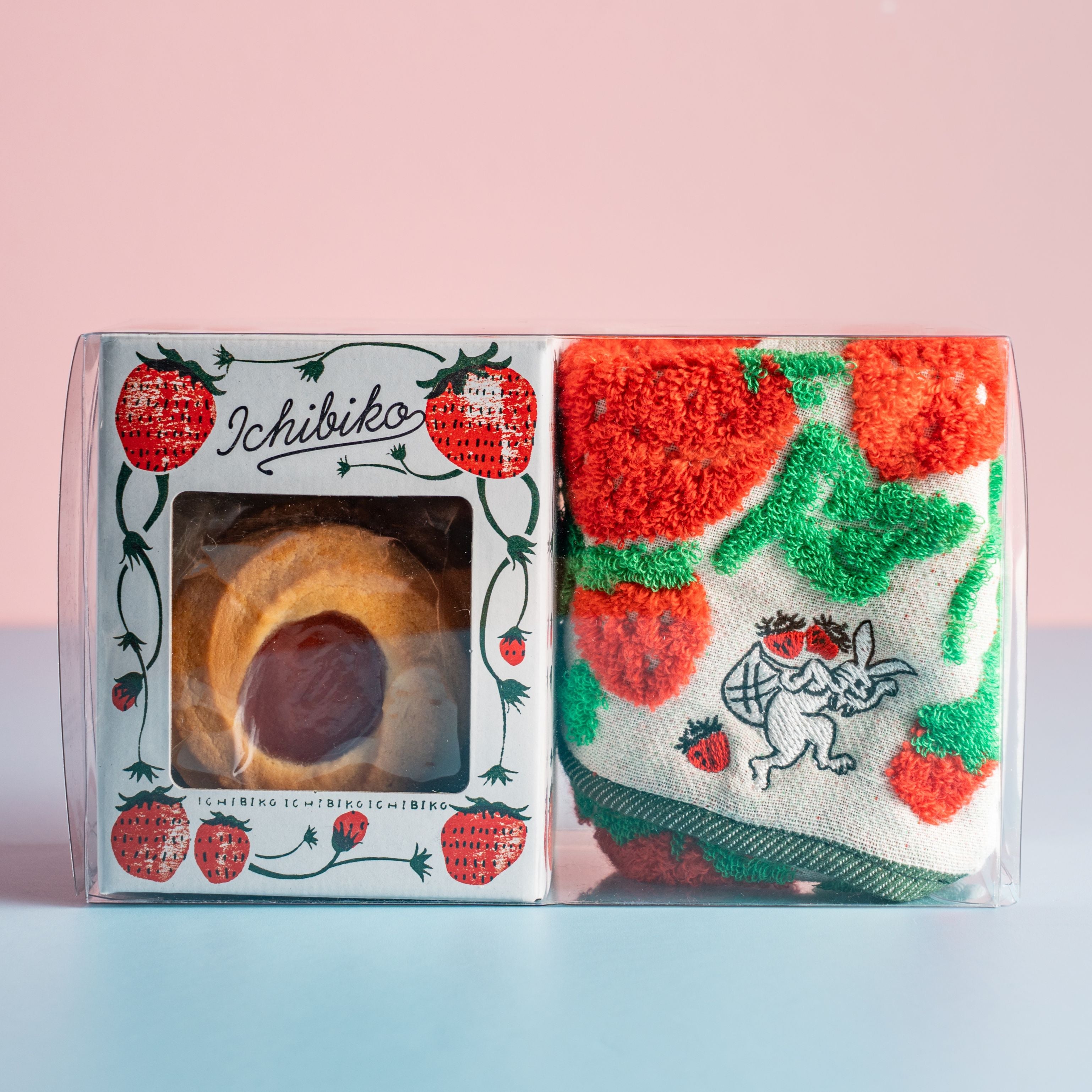 母の日限定 ICHIBIKO オリジナルハンカチ&いちごジャムクッキーセット