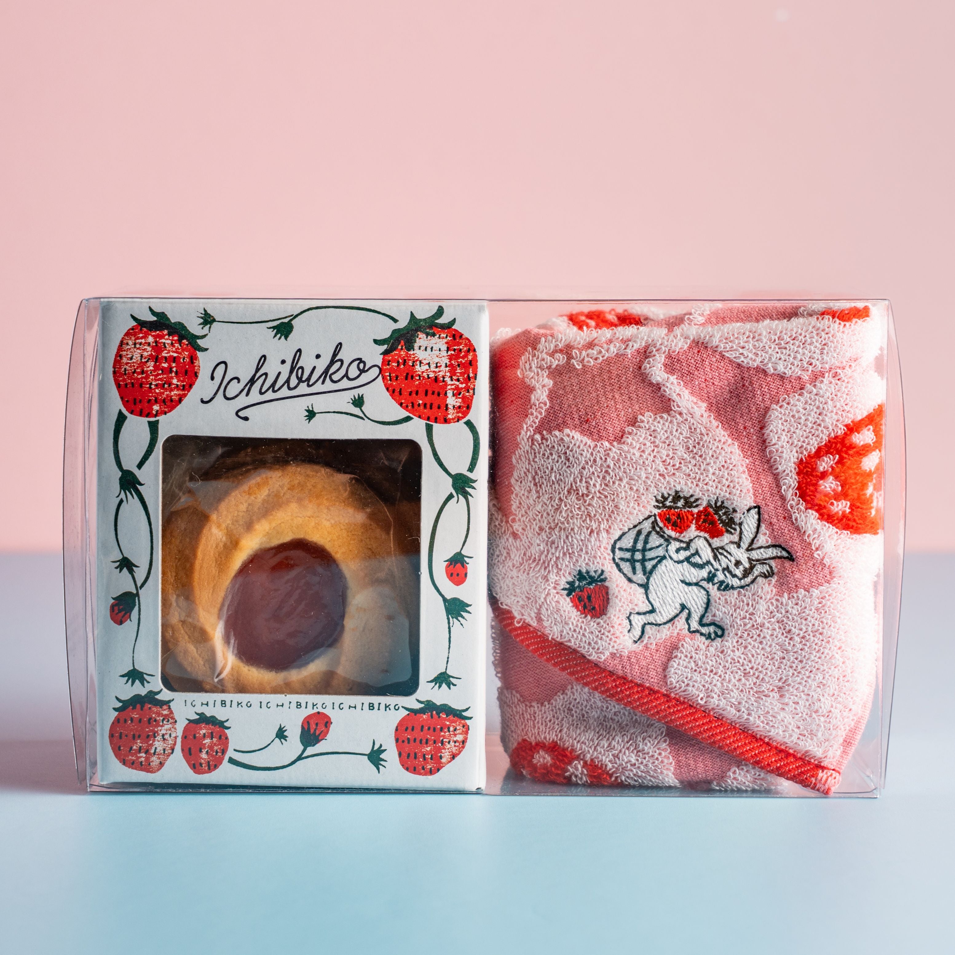 母の日限定 ICHIBIKO オリジナルハンカチ&いちごジャムクッキーセット