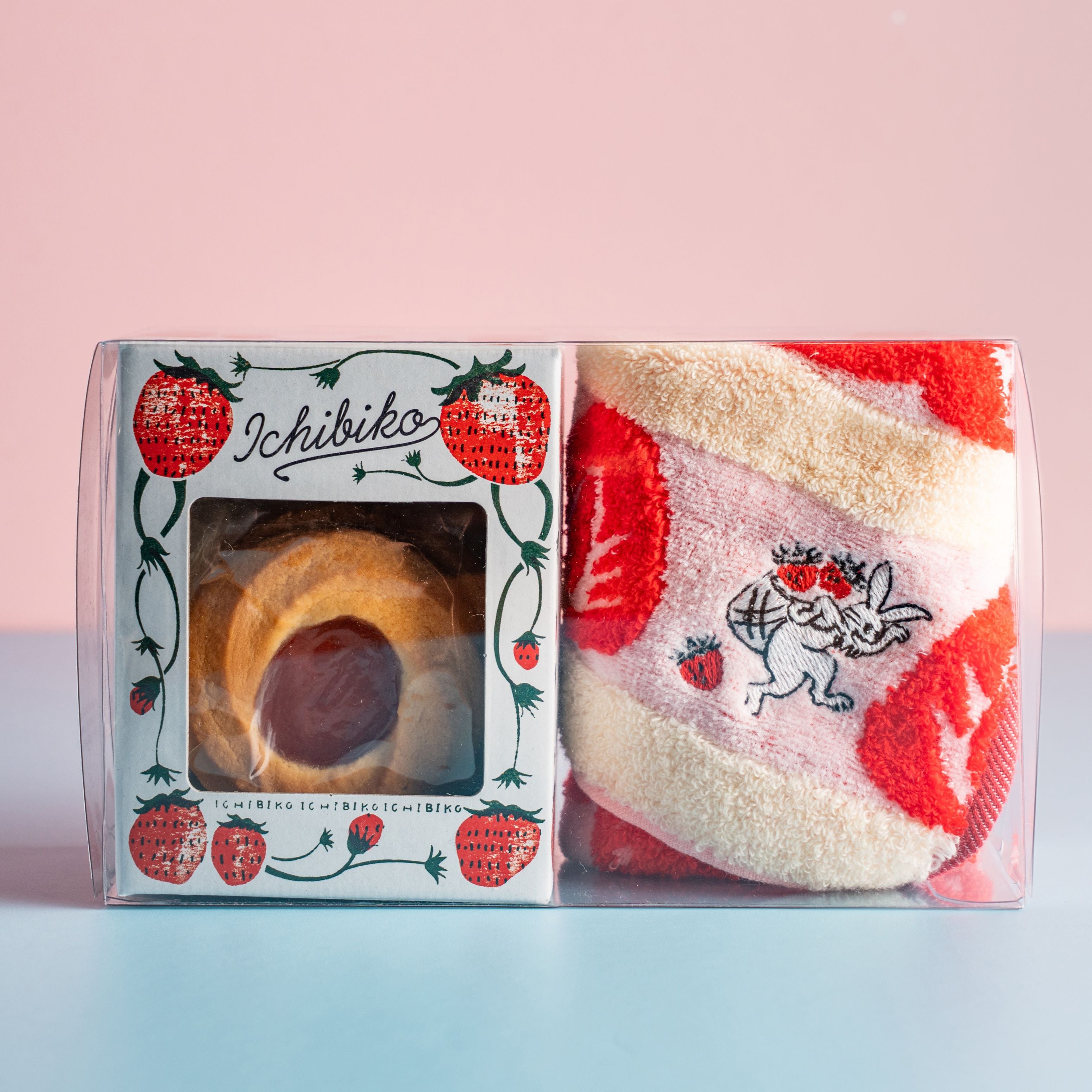 母の日限定 ICHIBIKO オリジナルハンカチ&いちごジャムクッキーセット