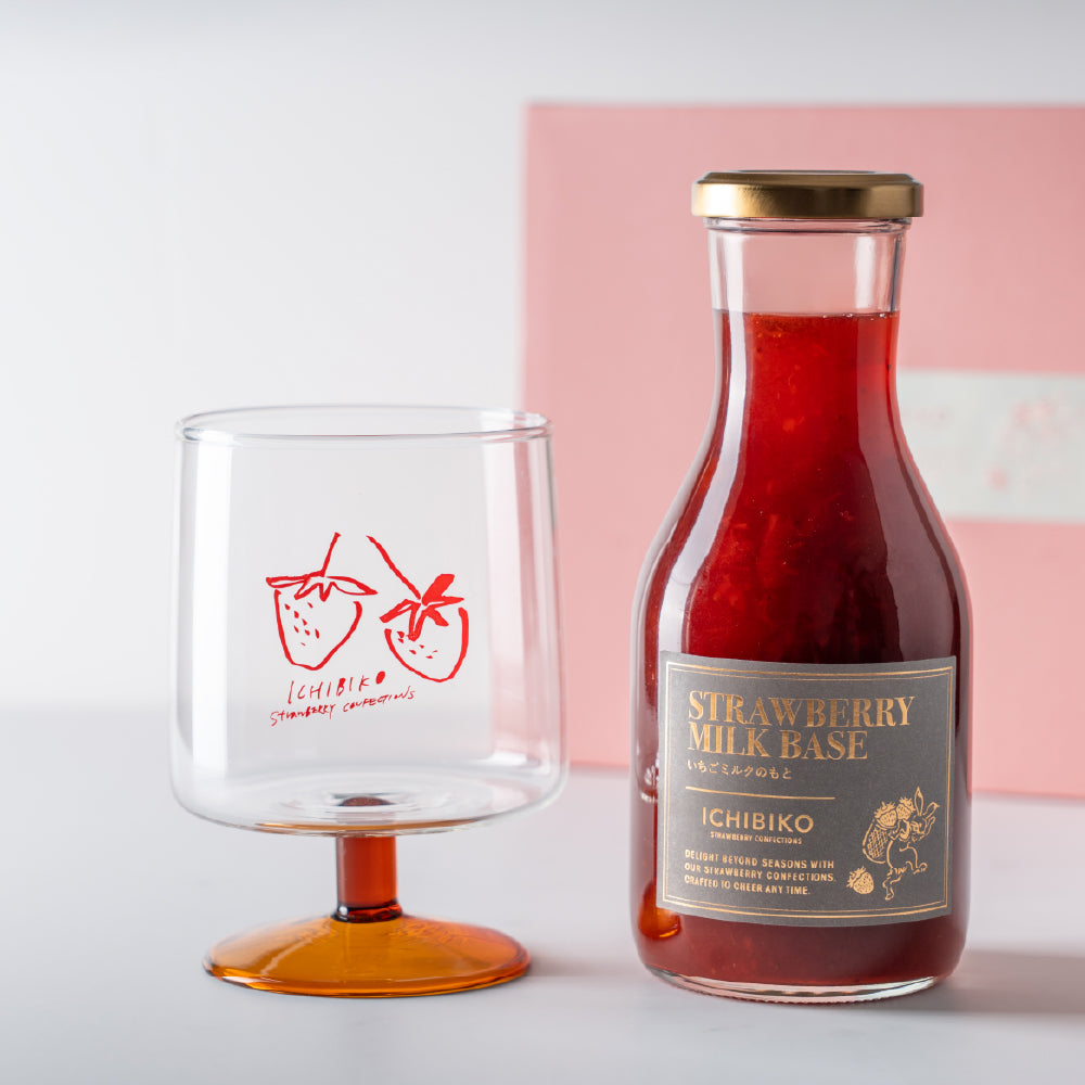 ICHIBIKO ゴブレットグラス&いちごミルクのもとセット