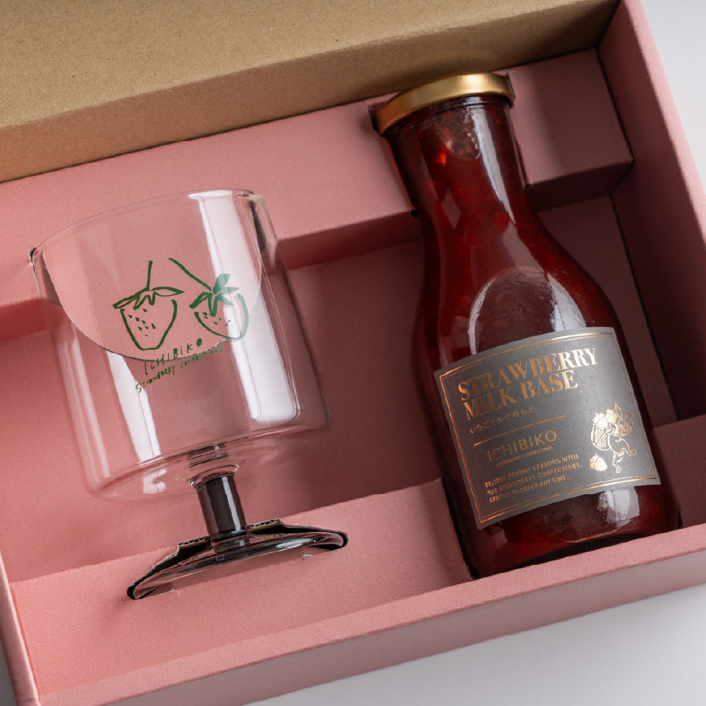 ICHIBIKO ゴブレットグラス&いちごミルクのもとセット