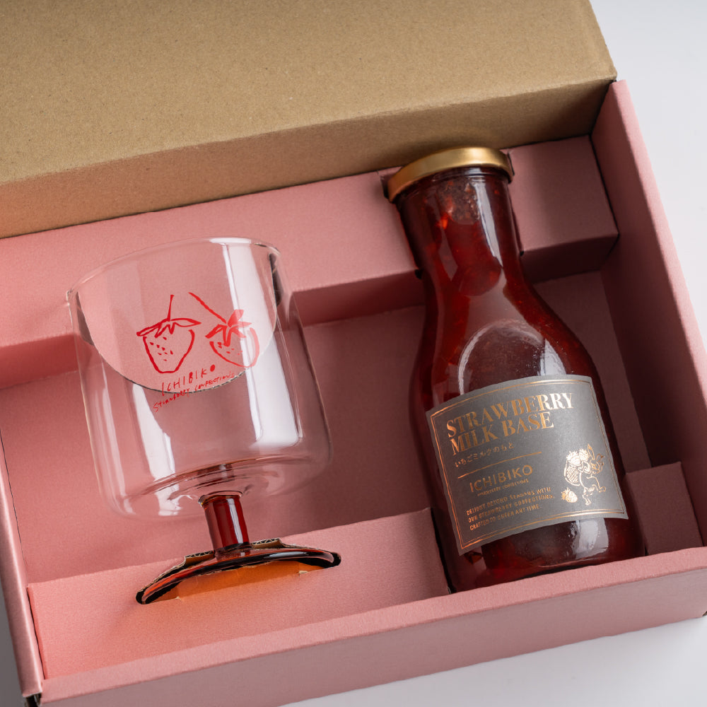 ICHIBIKO ゴブレットグラス&いちごミルクのもとセット